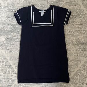 Jacadi Navy Blue sailor Dress with White Trim